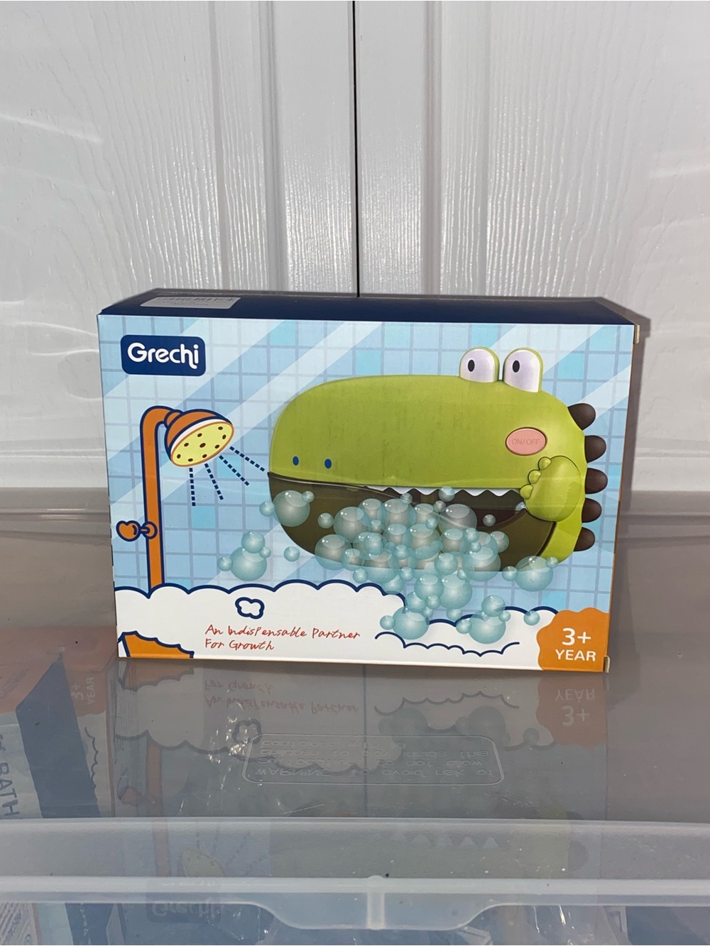 Green Dinosaur Bath Toy for Kids - Fun Bubble Play